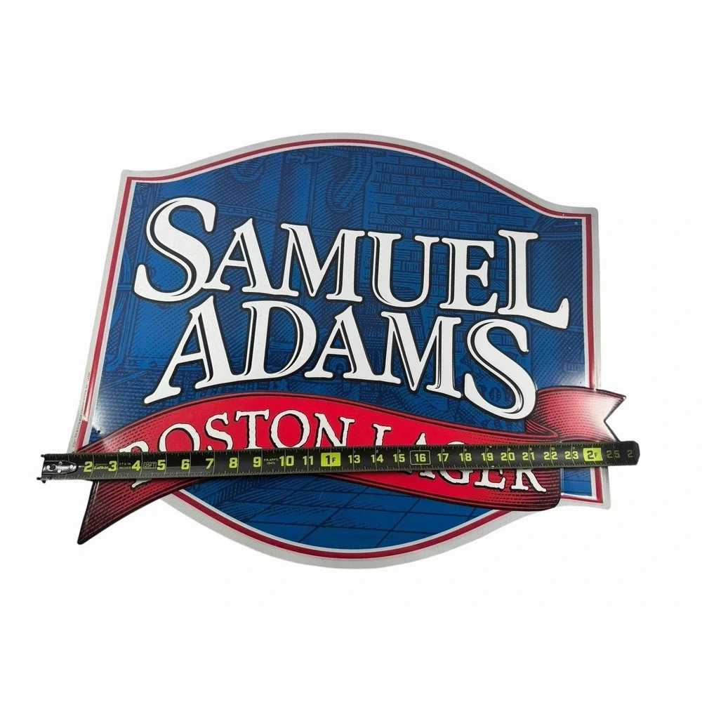 Vintage Samuel Adams Brewer  Boston Lager Metal Tin Beer Bar Sign 2009 25